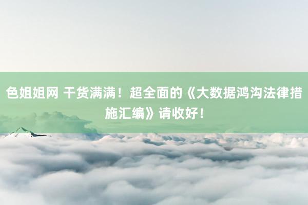 色姐姐网 干货满满！超全面的《大数据鸿沟法律措施汇编》请收好！