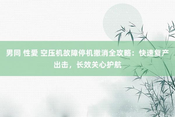 男同 性愛 空压机故障停机撤消全攻略：快速复产出击，长效关心护航
