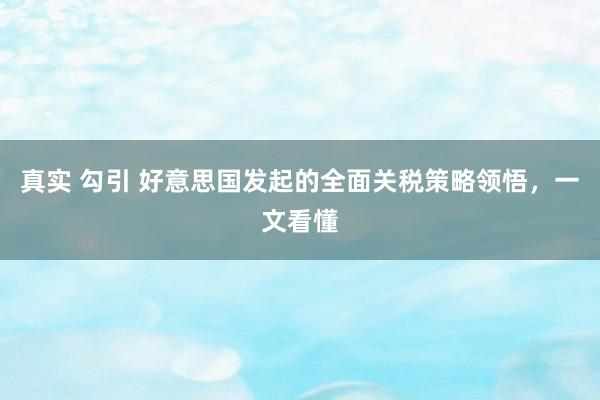 真实 勾引 好意思国发起的全面关税策略领悟，一文看懂
